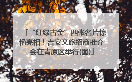“红绿古金”四张名片惊艳亮相！吉安文旅招商推介会在青原区举行(图)