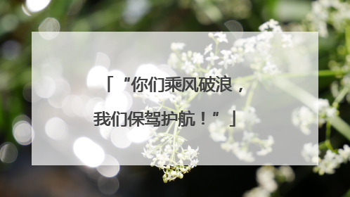 “你们乘风破浪，我们保驾护航！”