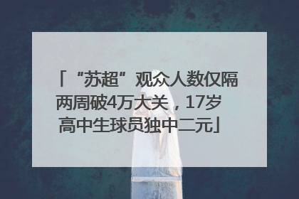 “苏超”观众人数仅隔两周破4万大关，17岁高中生球员独中二元