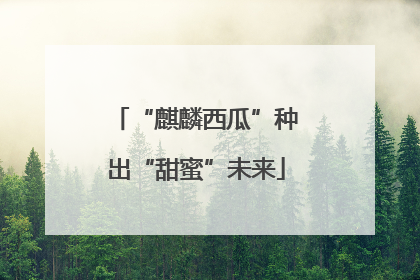 “麒麟西瓜”种出“甜蜜”未来