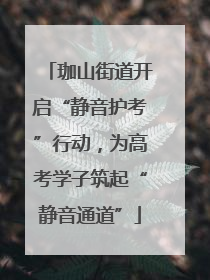 珈山街道开启“静音护考”行动，为高考学子筑起“静音通道”
