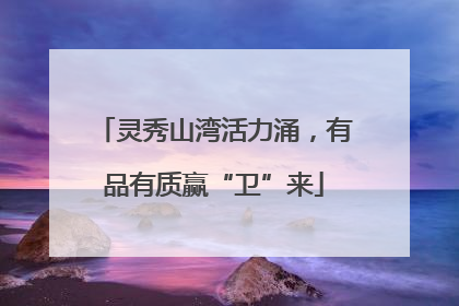 灵秀山湾活力涌，有品有质赢“卫”来