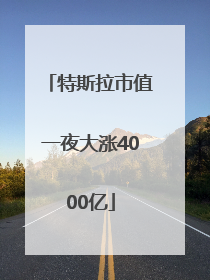 特斯拉市值一夜大涨4000亿