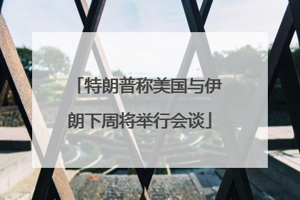 特朗普称美国与伊朗下周将举行会谈