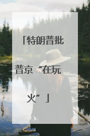 特朗普批普京“在玩火”