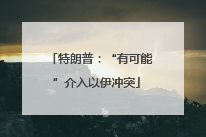 特朗普：“有可能”介入以伊冲突