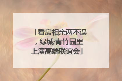 看房相亲两不误，绿城·青竹园里上演高端联谊会