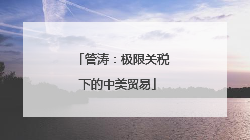 管涛：极限关税下的中美贸易