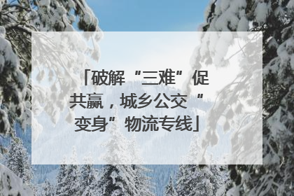 破解“三难”促共赢，城乡公交“变身”物流专线
