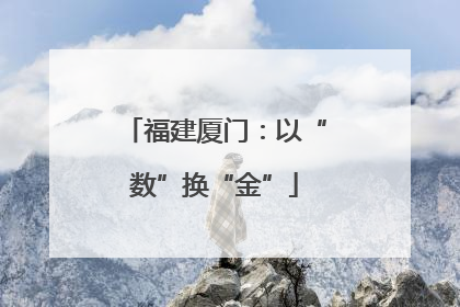 福建厦门：以“数”换“金”