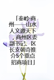 秦岭·商州——山水人文邀天下，商州区委副书记、区长支朝奇推介5个重点招商项目