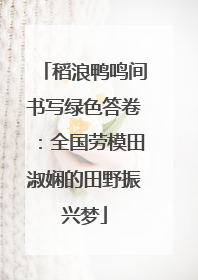 稻浪鸭鸣间书写绿色答卷：全国劳模田淑娴的田野振兴梦