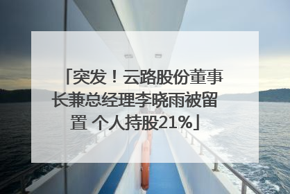 突发！云路股份董事长兼总经理李晓雨被留置 个人持股21%