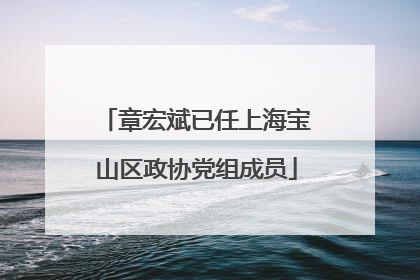 章宏斌已任上海宝山区政协党组成员