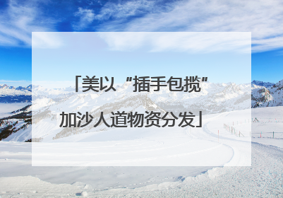 美以“插手包揽”加沙人道物资分发