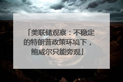 美联储观察：不稳定的特朗普政策环境下，鲍威尔只能旁观