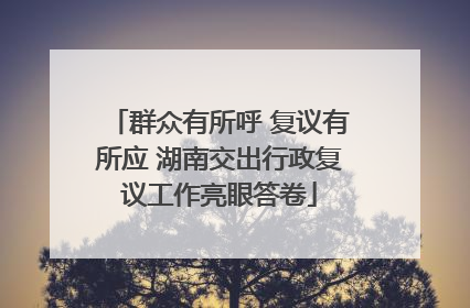 群众有所呼 复议有所应 湖南交出行政复议工作亮眼答卷