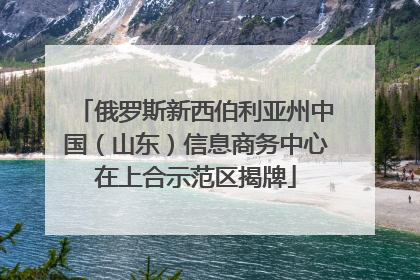 俄罗斯新西伯利亚州中国（山东）信息商务中心在上合示范区揭牌