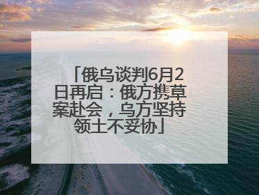 俄乌谈判6月2日再启：俄方携草案赴会，乌方坚持领土不妥协