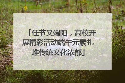 佳节又端阳，高校开展精彩活动端午元素扎堆传统文化浓郁