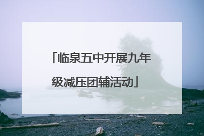 临泉五中开展九年级减压团辅活动