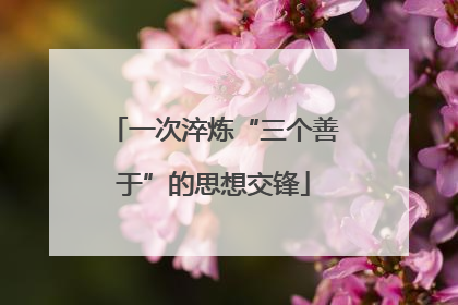 一次淬炼“三个善于”的思想交锋