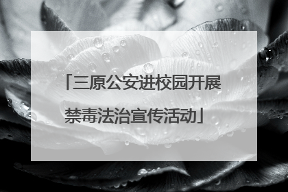三原公安进校园开展禁毒法治宣传活动