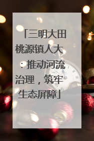 三明大田桃源镇人大：推动河流治理，筑牢生态屏障