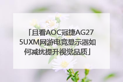 且看AOC冠捷AG275UXM网游电竞显示器如何减扰提升视觉品质