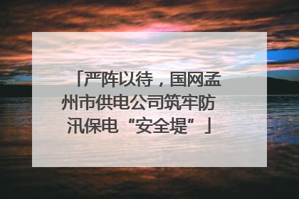 严阵以待，国网孟州市供电公司筑牢防汛保电“安全堤”