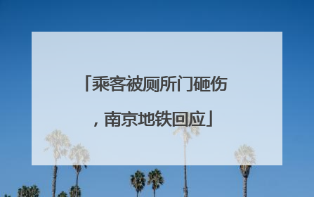 乘客被厕所门砸伤，南京地铁回应