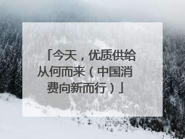 今天，优质供给从何而来（中国消费向新而行）