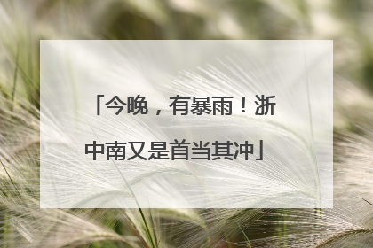 今晚，有暴雨！浙中南又是首当其冲