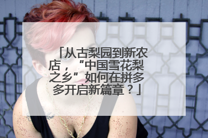 从古梨园到新农店，“中国雪花梨之乡”如何在拼多多开启新篇章？