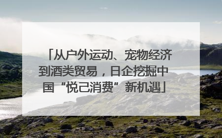 从户外运动、宠物经济到酒类贸易，日企挖掘中国“悦己消费”新机遇