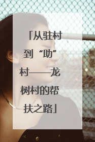 从驻村到“助”村——龙树村的帮扶之路