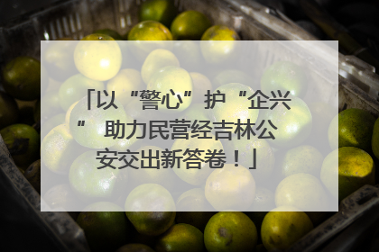 以“警心”护“企兴” 助力民营经吉林公安交出新答卷！