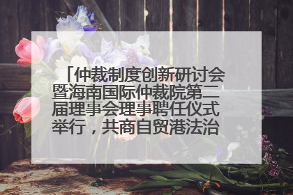 仲裁制度创新研讨会暨海南国际仲裁院第二届理事会理事聘任仪式举行，共商自贸港法治建设新路径