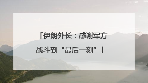 伊朗外长：感谢军方战斗到“最后一刻”