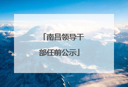 南昌领导干部任前公示