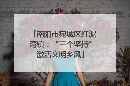 南阳市宛城区红泥湾镇：“三个坚持”激活文明乡风