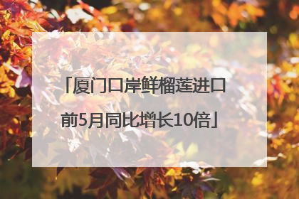 厦门口岸鲜榴莲进口 前5月同比增长10倍
