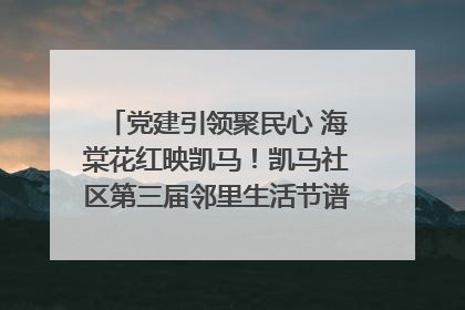 党建引领聚民心 海棠花红映凯马！凯马社区第三届邻里生活节谱写幸福新篇章