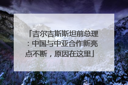 吉尔吉斯斯坦前总理：中国与中亚合作新亮点不断，原因在这里