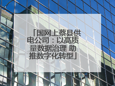 国网上蔡县供电公司：以高质量数据治理 助推数字化转型