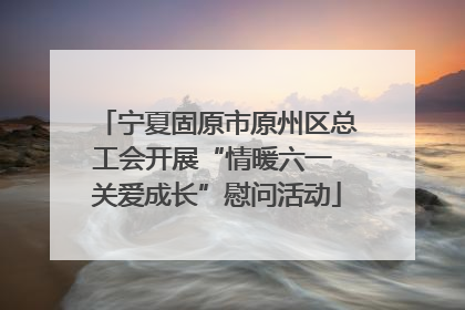 宁夏固原市原州区总工会开展“情暖六一 关爱成长”慰问活动