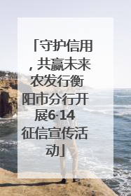 守护信用，共赢未来 农发行衡阳市分行开展6·14征信宣传活动