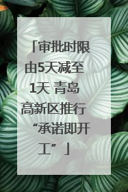 审批时限由5天减至1天 青岛高新区推行“承诺即开工”