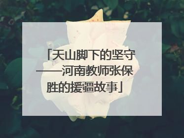 天山脚下的坚守——河南教师张保胜的援疆故事