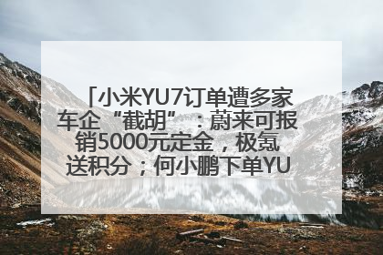 小米YU7订单遭多家车企“截胡”：蔚来可报销5000元定金，极氪送积分；何小鹏下单YU7，喊话雷军早点交付